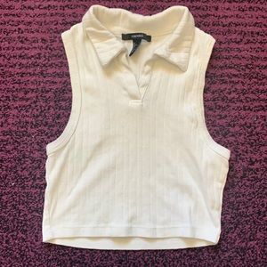 Sleeveless White Crop Top